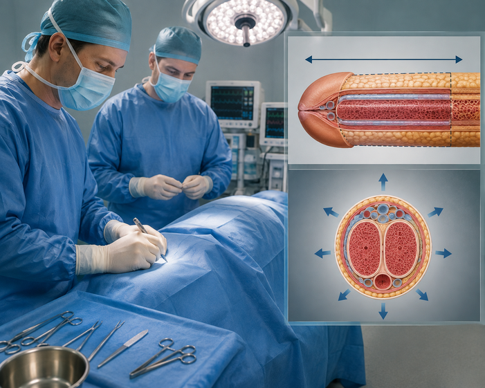 Surgeon consulting a patient about Penile Enlargement (Length + Girth)